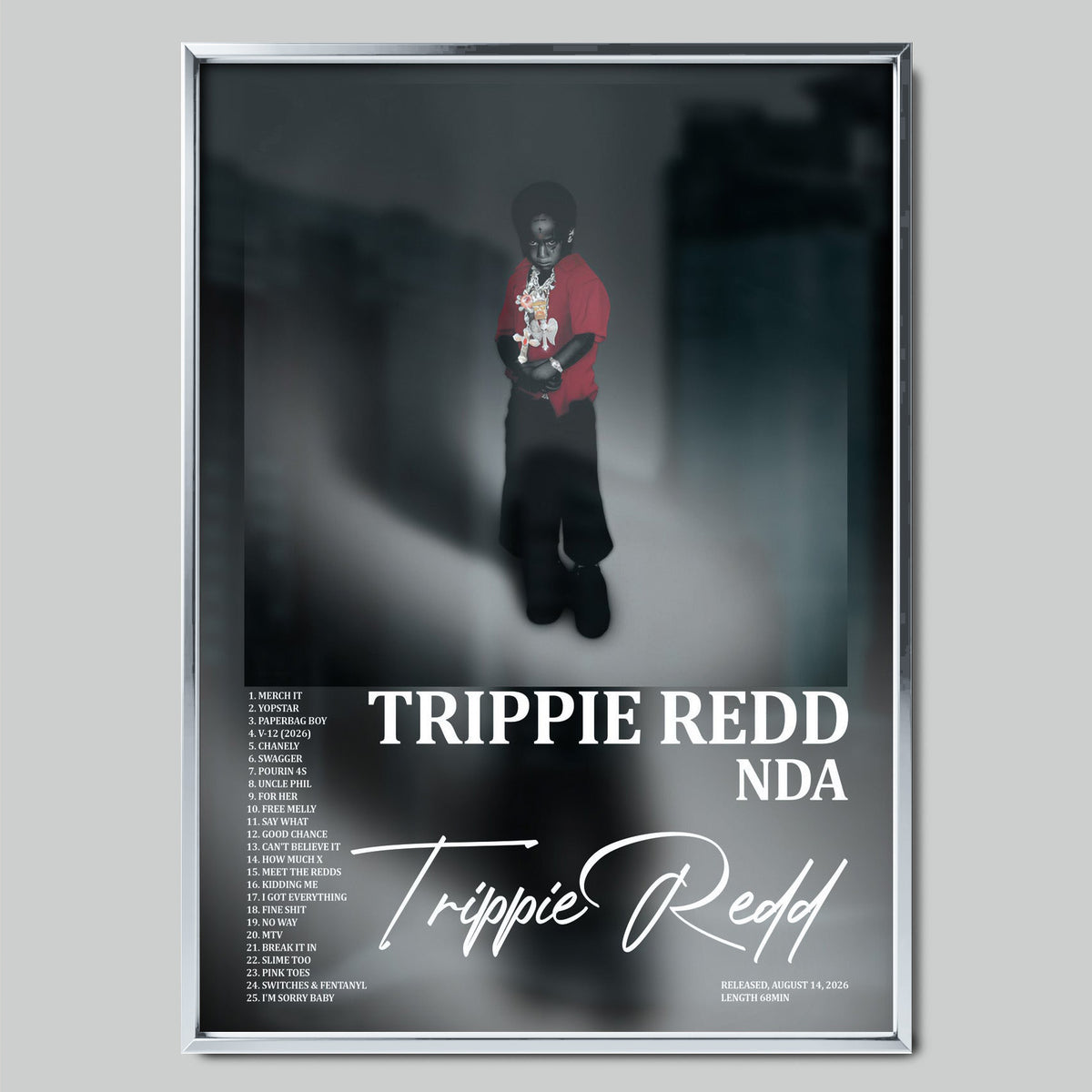 TRIPPIE REDD - NDA музикален постер със сребриста рамка