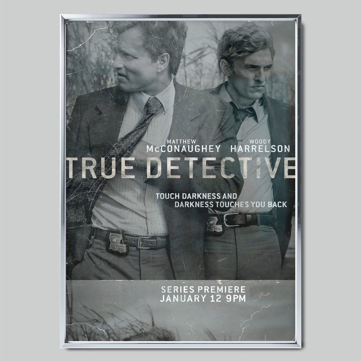 True Detective филмов постер със сребриста рамка