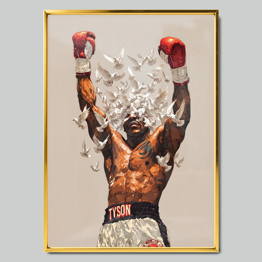 Tyson Doves арт постер със златиста рамка