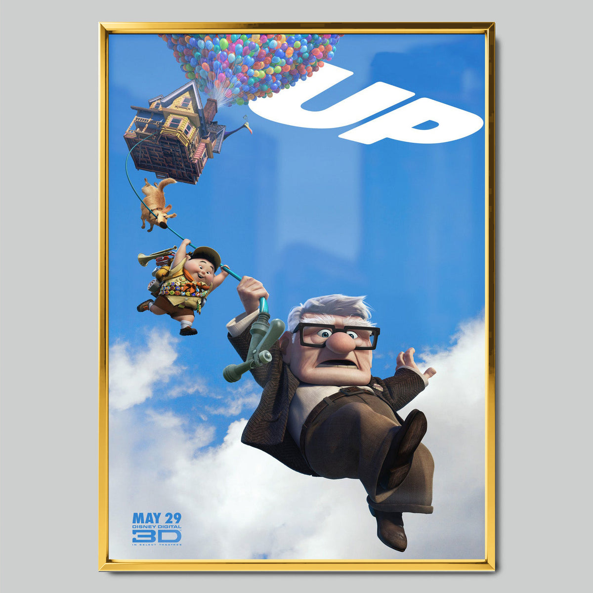 Up филмов постер със златиста рамка