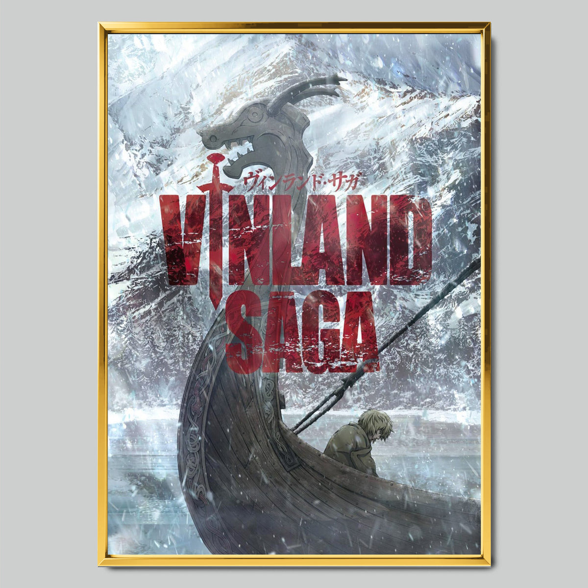 Vinland Saga аниме постер със златиста рамка