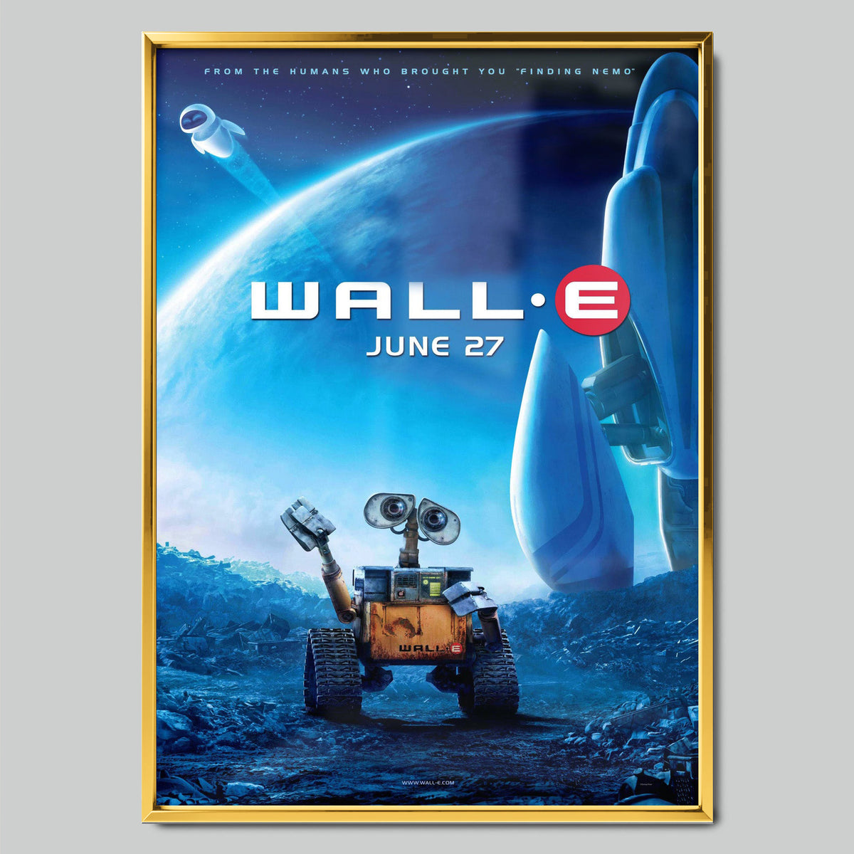 WALL-E филмов постер със златиста рамка