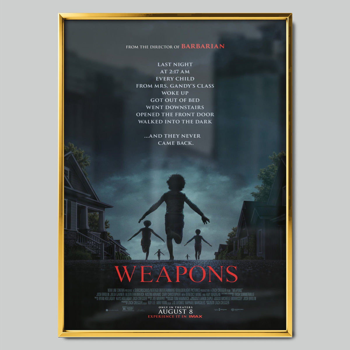 Weapons филмов постер със златиста рамка