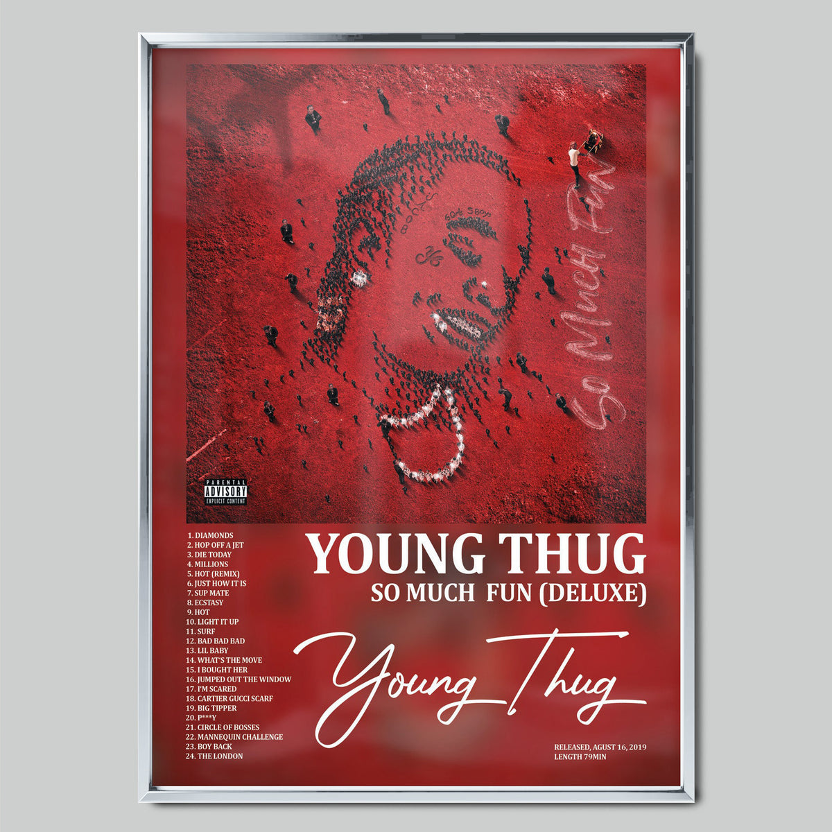 YOUNG THUG - SO MUCH FUN музикален постер със сребриста рамка