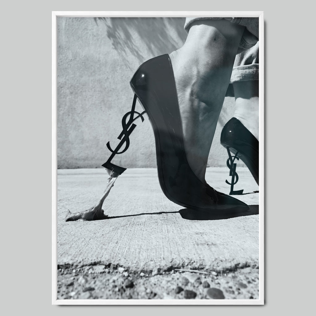 YSL Heels арт постер с бяла рамка