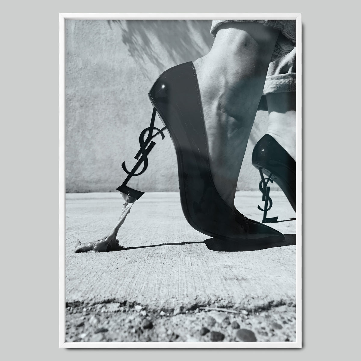 YSL Heels арт постер с бяла рамка
