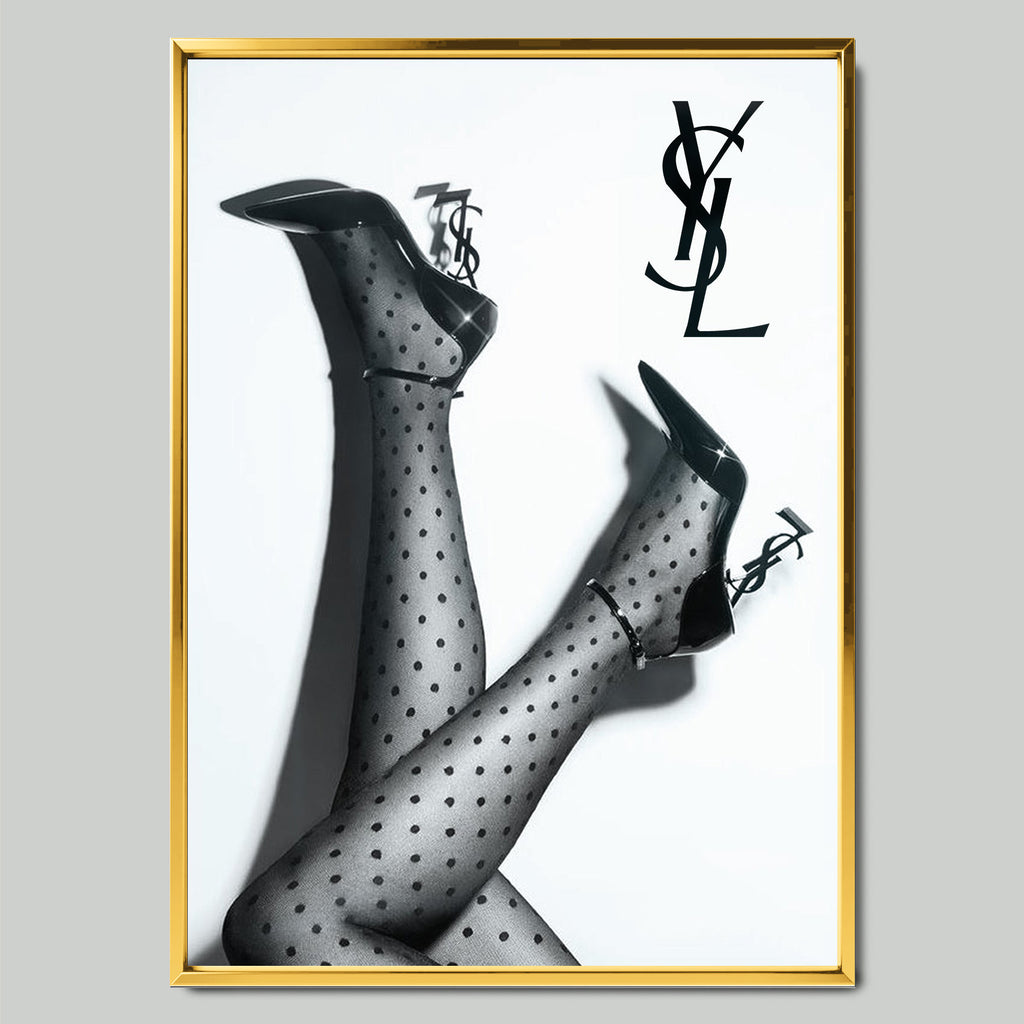 YSL Opyum арт постер със златиста рамка