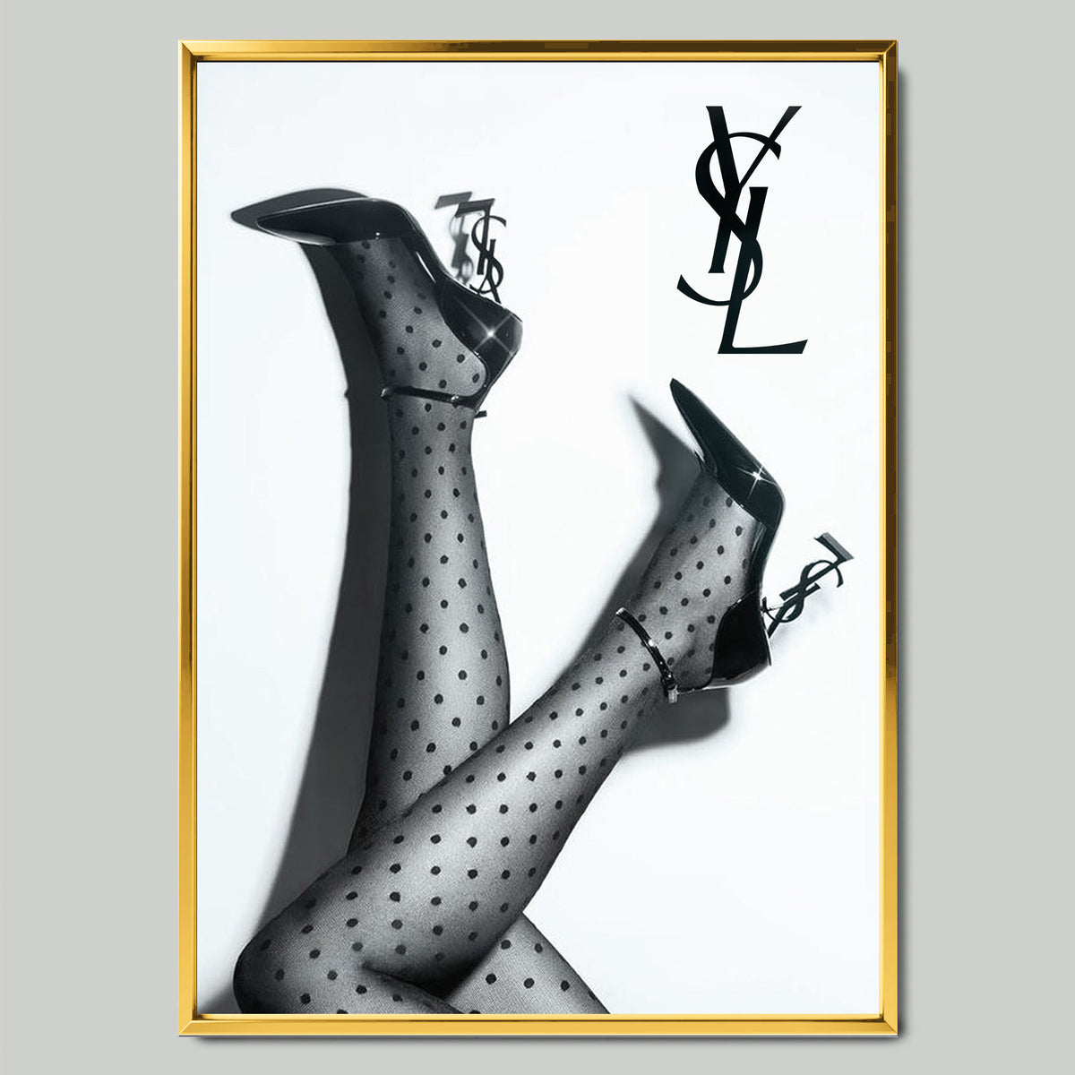 YSL Opyum арт постер със златиста рамка