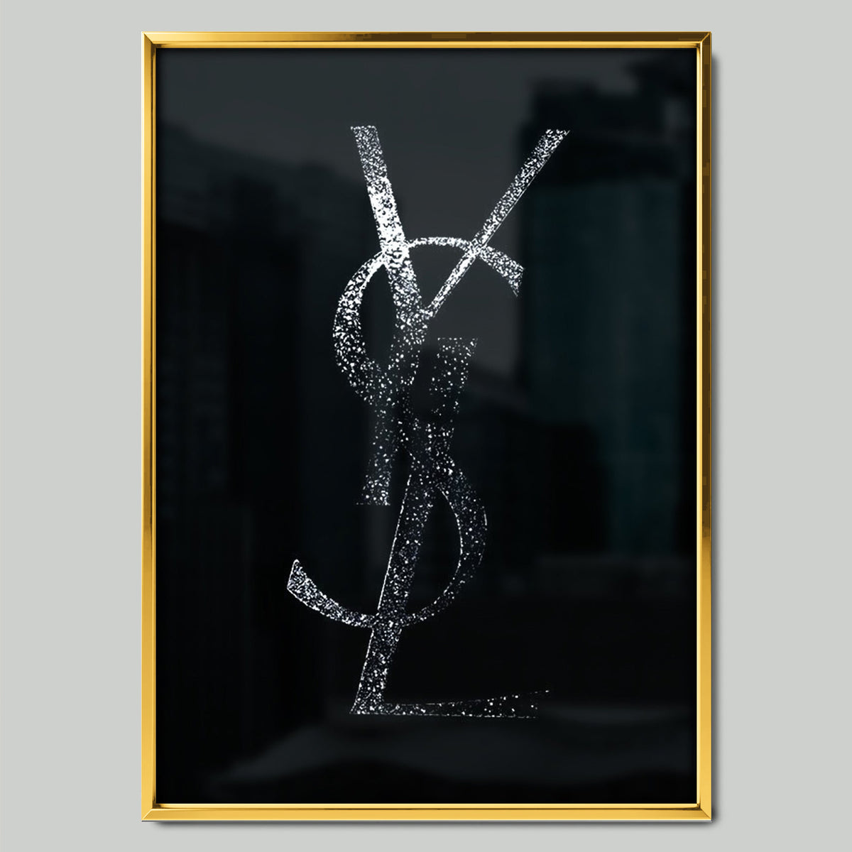 Yves Saint Laurent Logo арт постер със златиста рамка