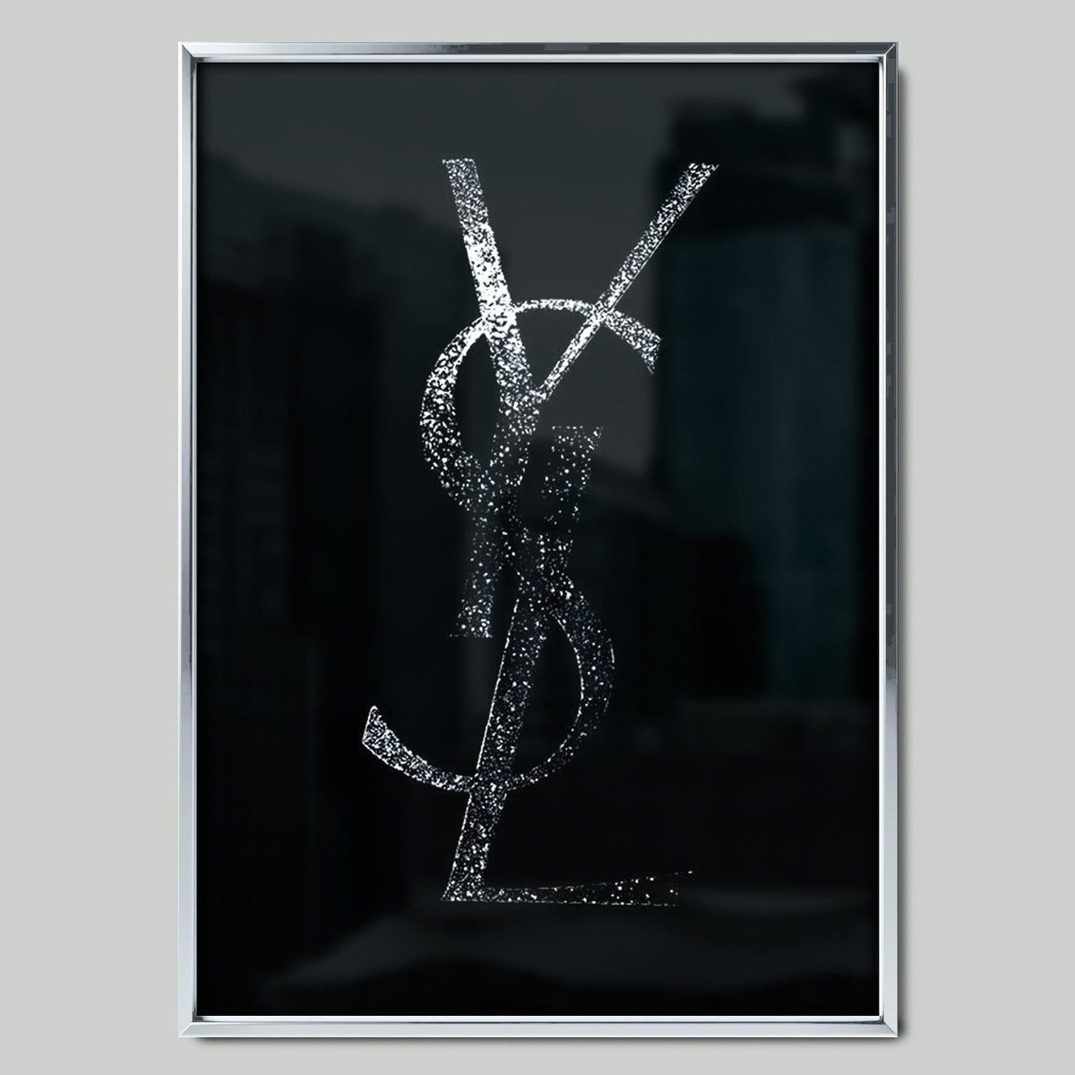 Yves Saint Laurent Logo арт постер със сребриста рамка