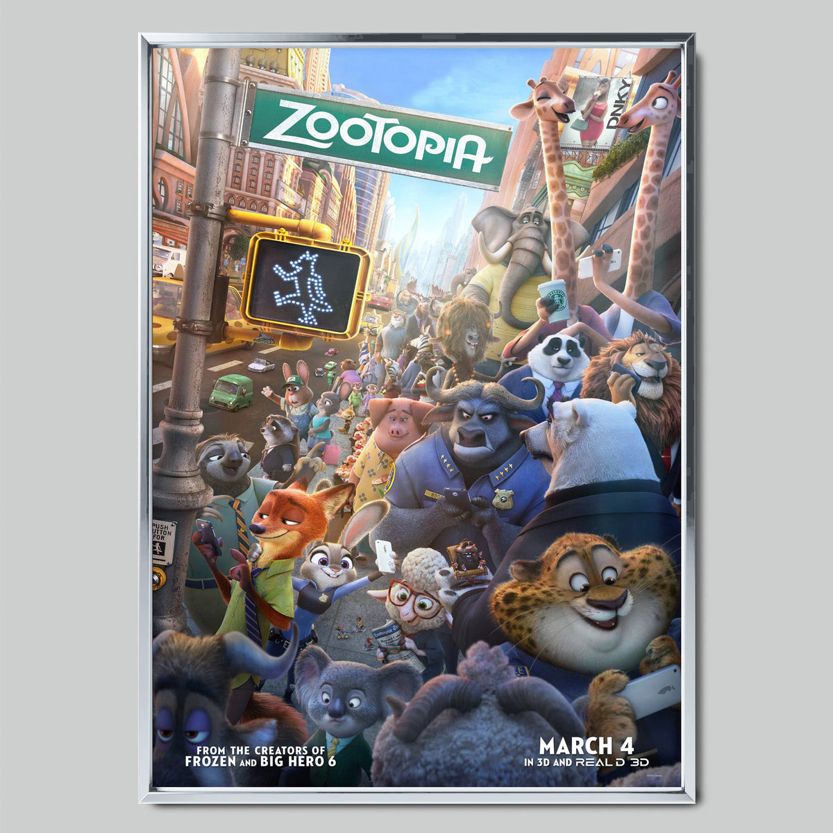 Zootopia филмов постер със сребриста рамка